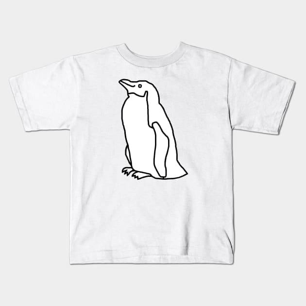 White Penguin Kids T-Shirt by ellenhenryart